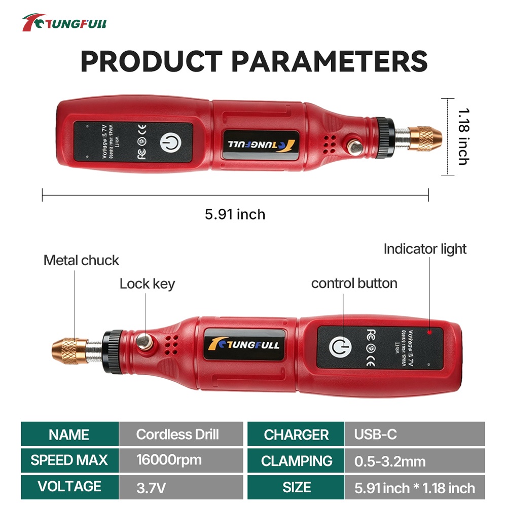 TUNGFULL 3.7V Cordless Rotary  - Power Tools Aeg review and price