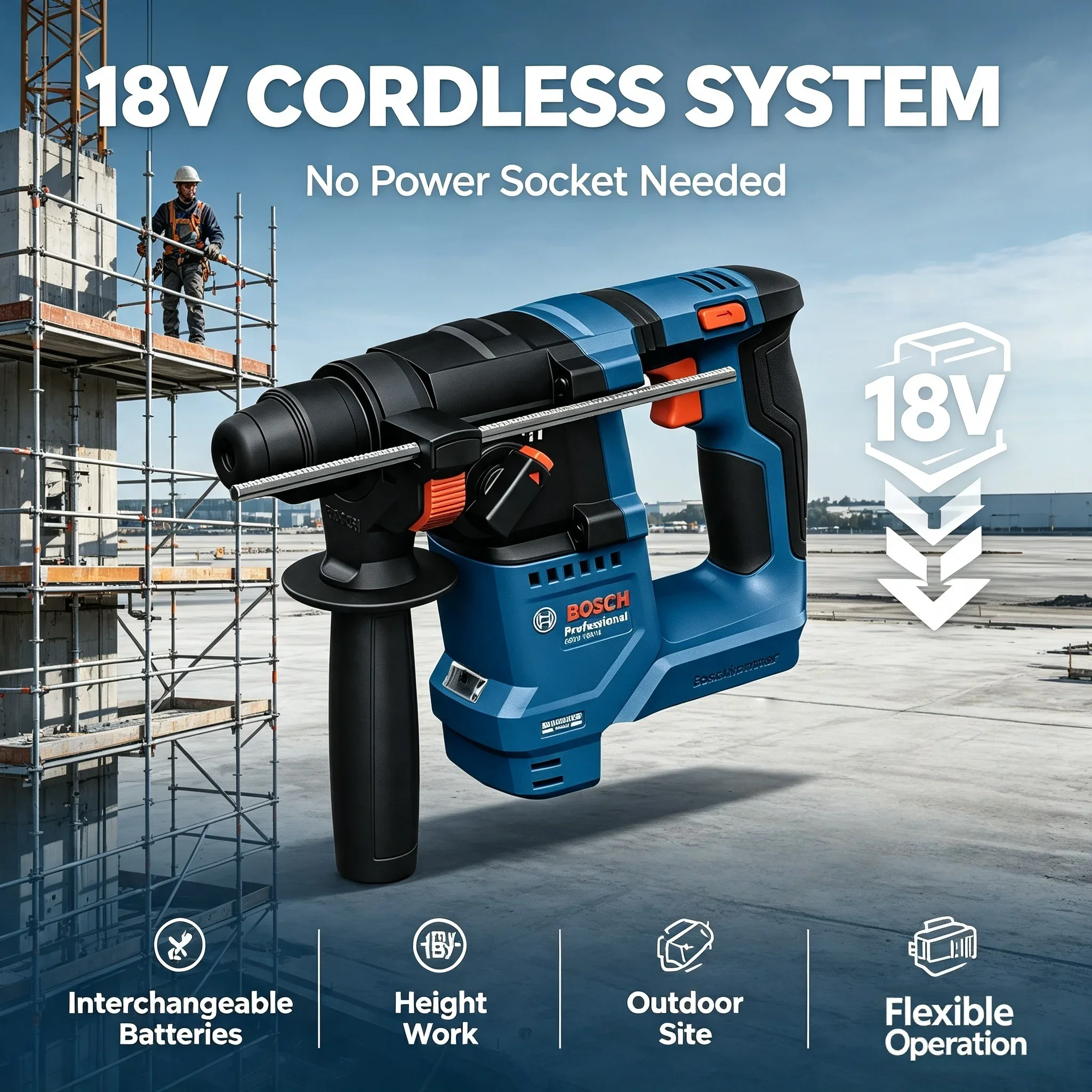 Bosch GBH 18V-18 Cordless Rota - Power Tools Cordless review and price